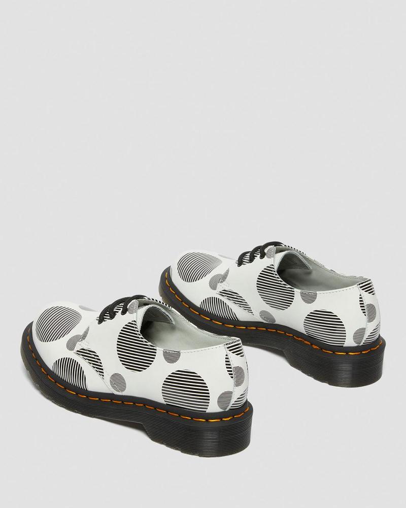 Dr Martens 1461 Polka Dot Smooth Leren Oxford Schoenen Dames Wit | NL 428QMA